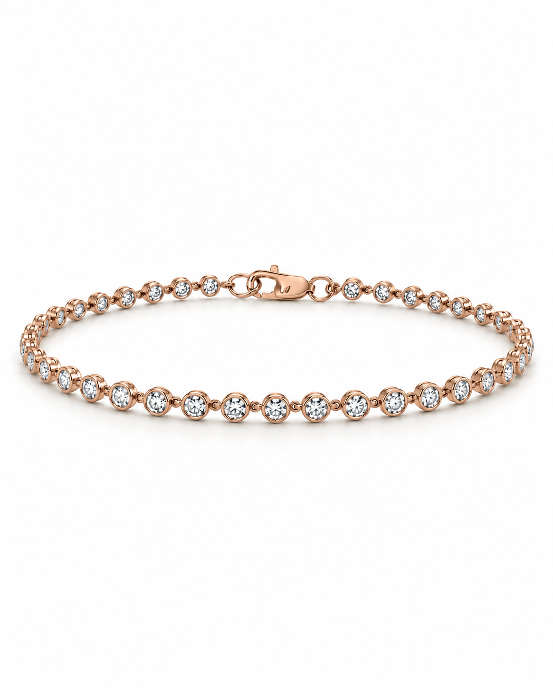 2.40 ct Bezel Set Chain Tennis Bracelet (9k Gold)