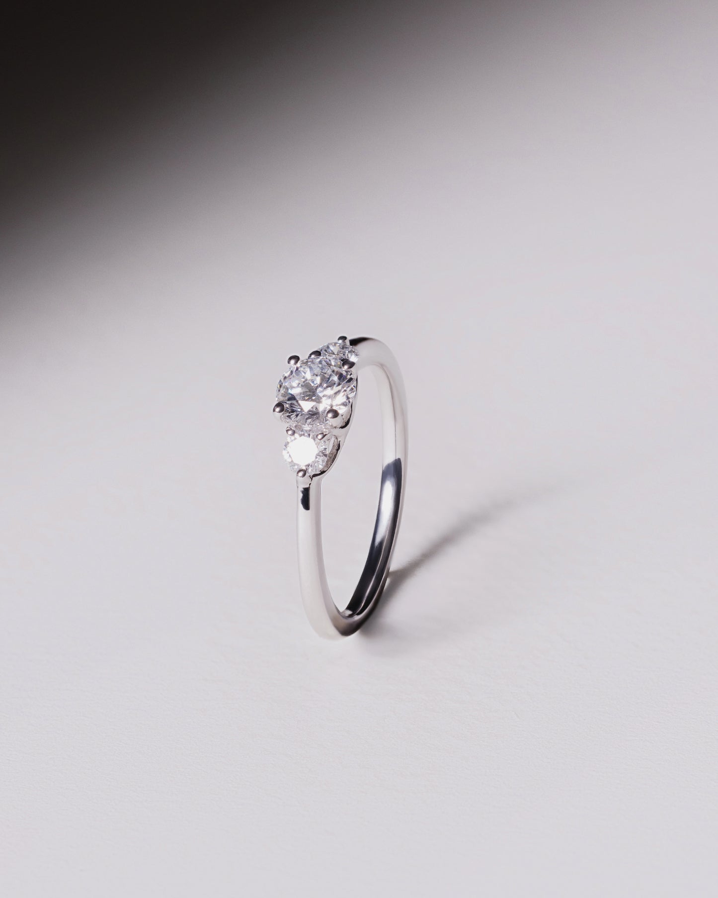 Trilogy Round Diamond Engagement Ring (Yellow Gold)