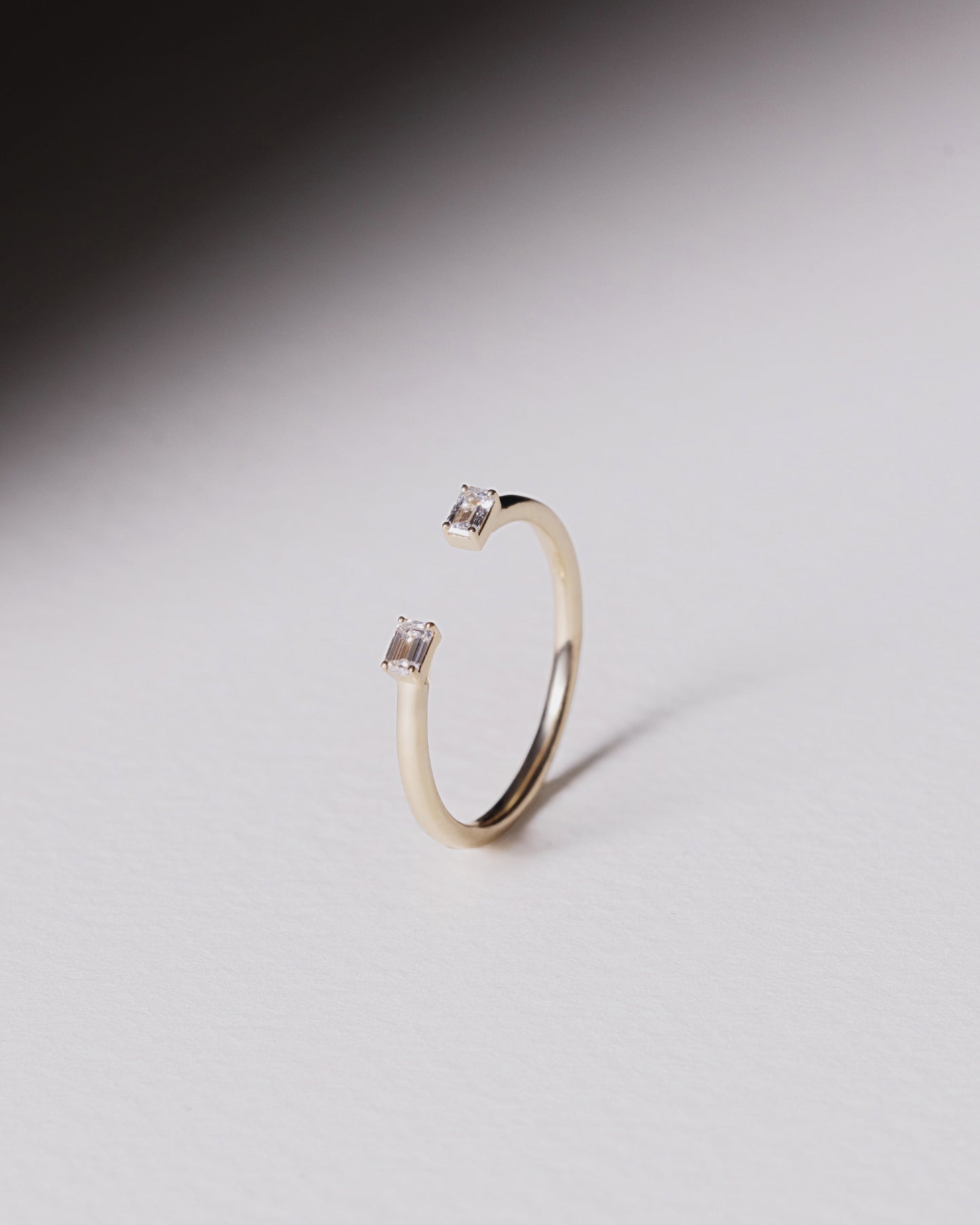 Open Wedding Band w. Baguette Diamonds (Rose Gold)