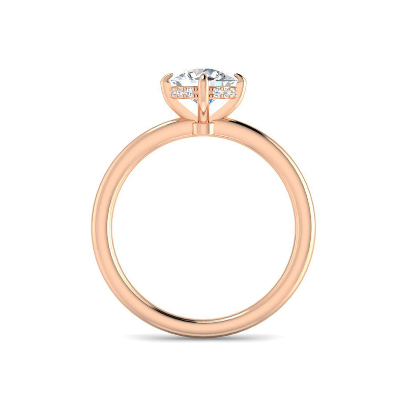 Compass 4-Prong Round Solitaire w. Hidden Halo (Rose Gold)
