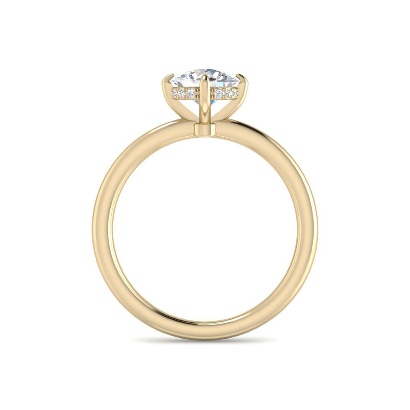 Compass 4-Prong Round Solitaire w. Hidden Halo (Yellow Gold)
