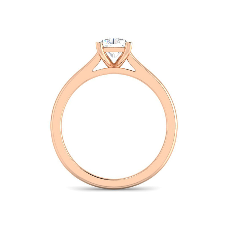 Emerald Cut Cathedral Solitaire (Rose Gold)