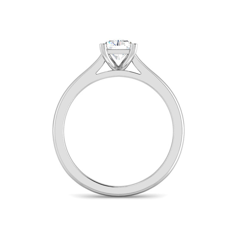 Emerald Cut Cathedral Solitaire (White Gold)