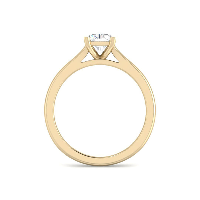 Emerald Cut Cathedral Solitaire (Yellow Gold)