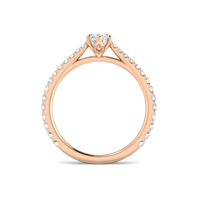 Marquise Solitaire Diamond Band Setting (Rose Gold)