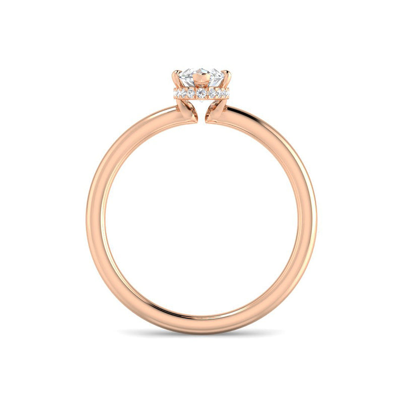 Marquise Solitaire Hidden Halo Setting (Rose Gold)