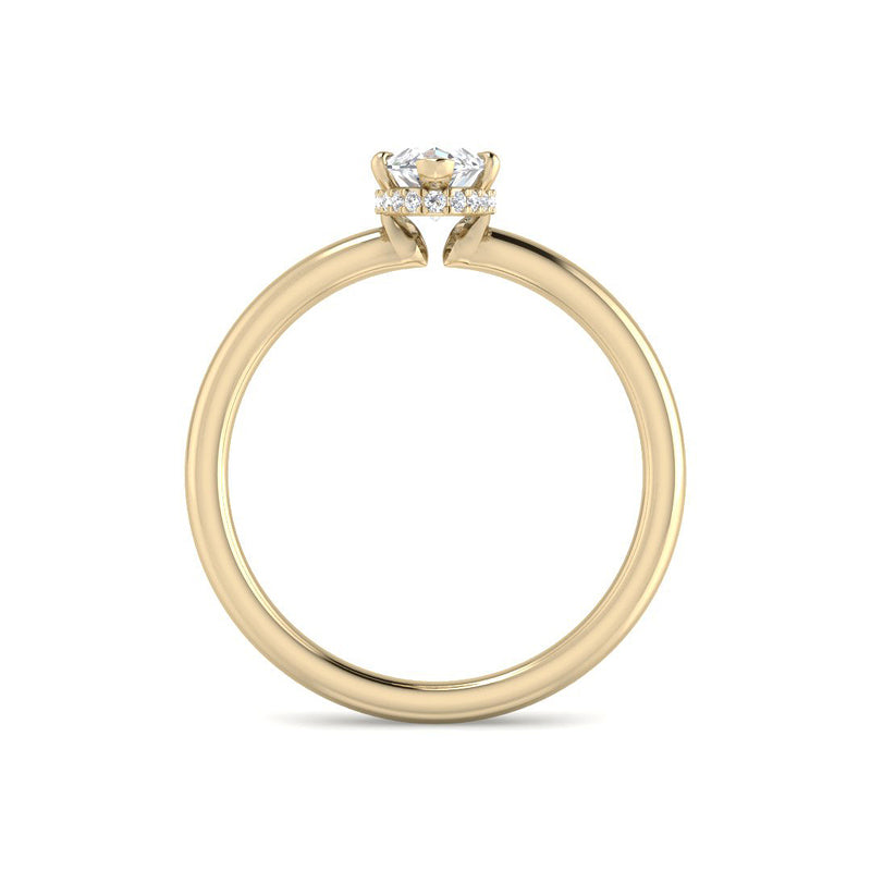 Marquise Solitaire Hidden Halo Setting (Yellow Gold)