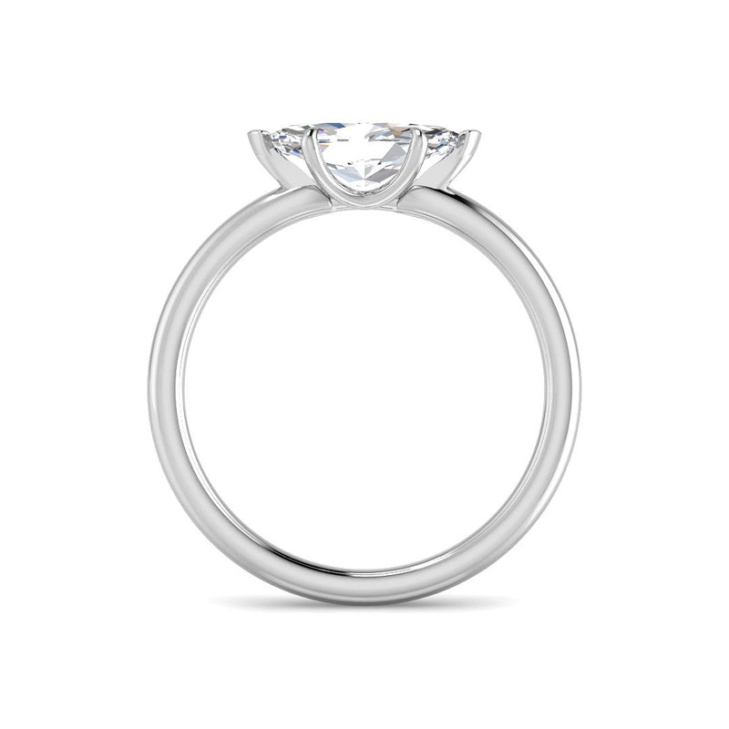 Marquise Solitaire East-West Rounded Band Setting (White Gold)
