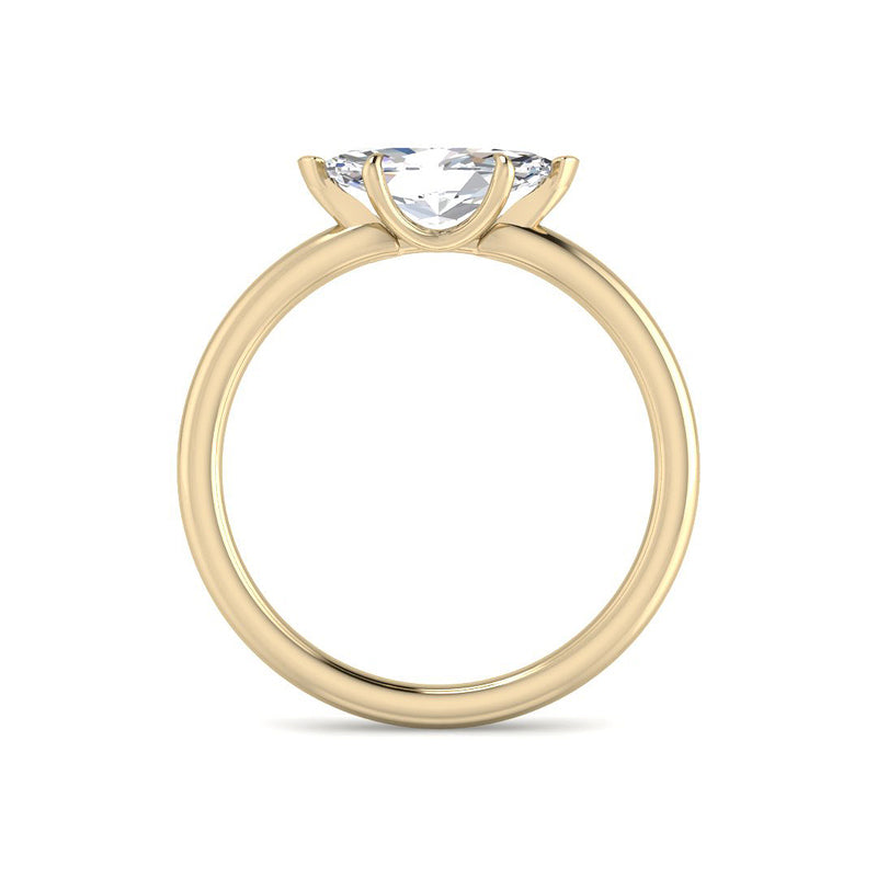 Marquise Solitaire East-West Rounded Band Setting (Yellow Gold)