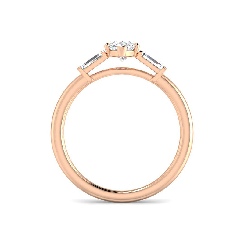 Marquise Solitaire Trilogy Baguette Side Setting (Rose Gold)