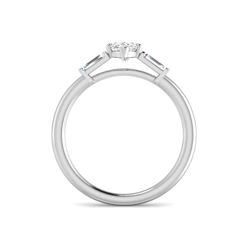 Marquise Solitaire Trilogy Baguette Side Setting (White Gold)
