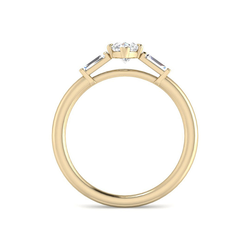 Marquise Solitaire Trilogy Baguette Side Setting (Yellow Gold)