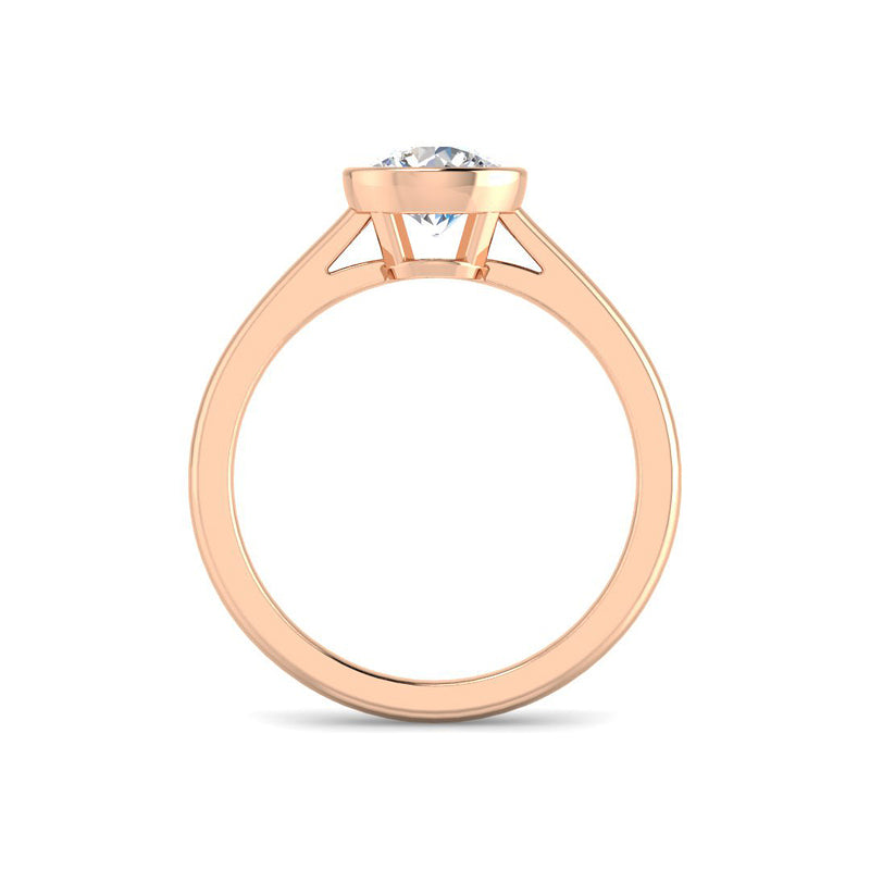 Round Bezel Set Solitaire (Rose Gold)