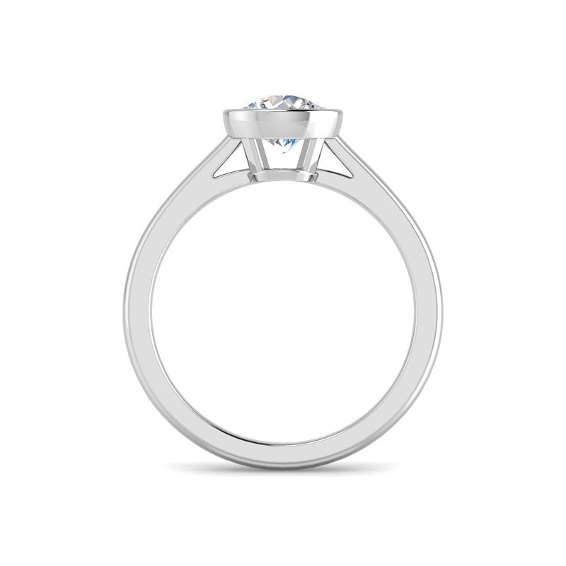 Round Bezel Set Solitaire (White Gold)