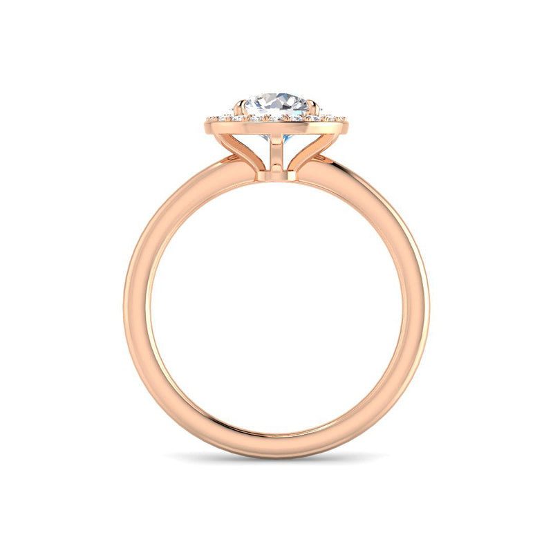 Round Solitaire w. Halo (Rose Gold)