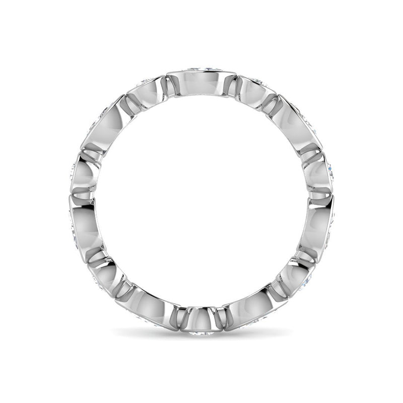 Marquise & Round Bezel Paisley Band (White Gold)