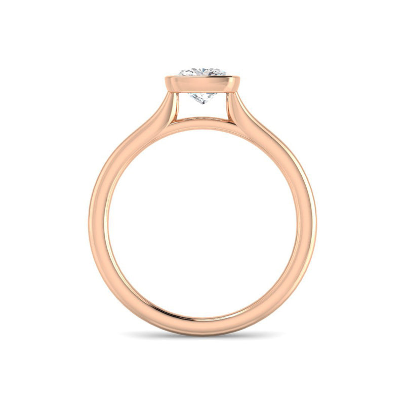 Cushion Solitaire Bezel Setting (Rose Gold)
