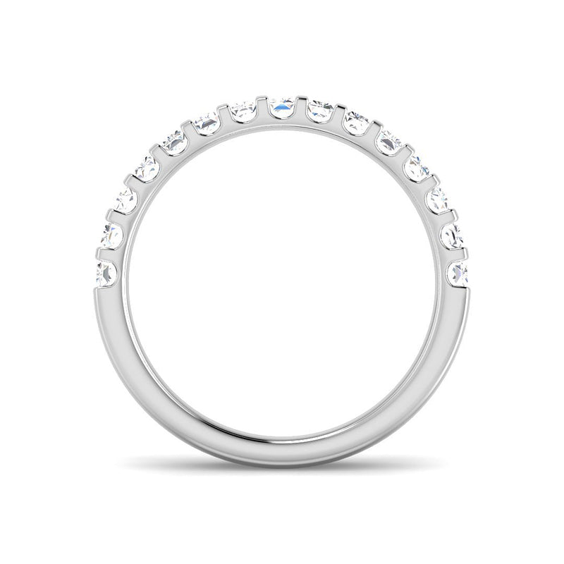 Straight Baguette Half Eternity Band (White Gold)