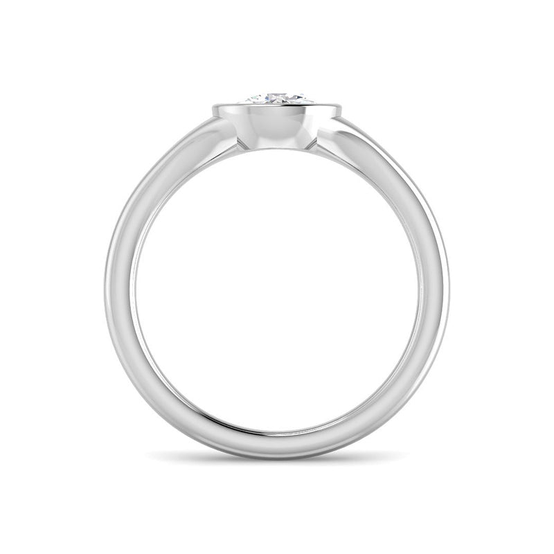Rose Cut Solitaire Bathtub Bezel Setting (White Gold)