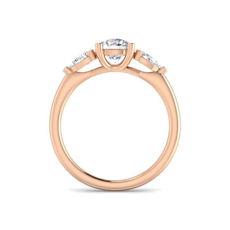 Trilogy Setting w. Pear Sides (Rose Gold)