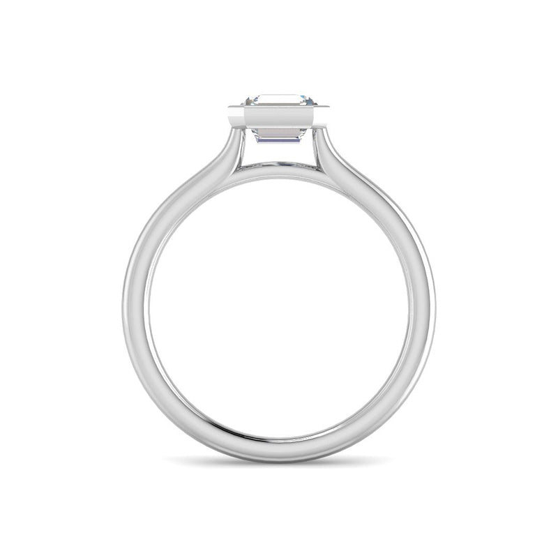 Asscher Solitaire Bezel Cathedral Setting (White Gold)