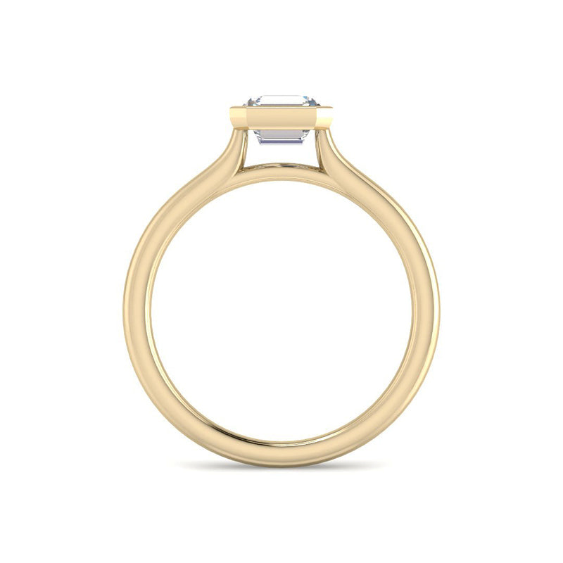 Asscher Solitaire Bezel Cathedral Setting (Yellow Gold)