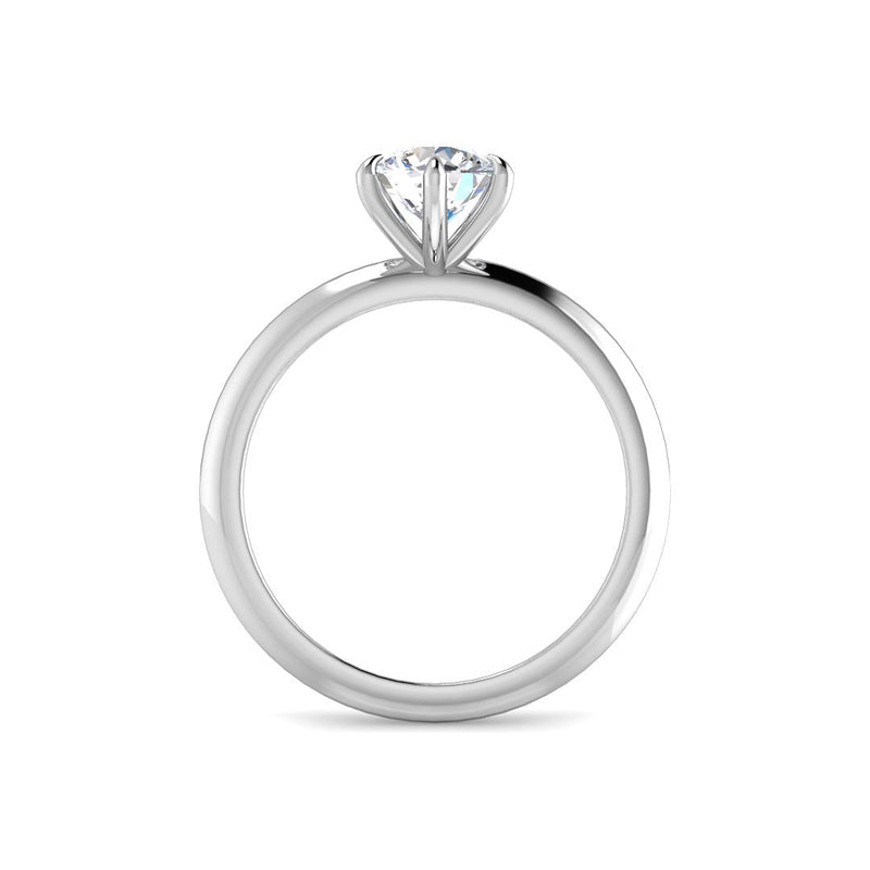 6-Prong Claw Prong w. Knife Edge Band (White Gold)