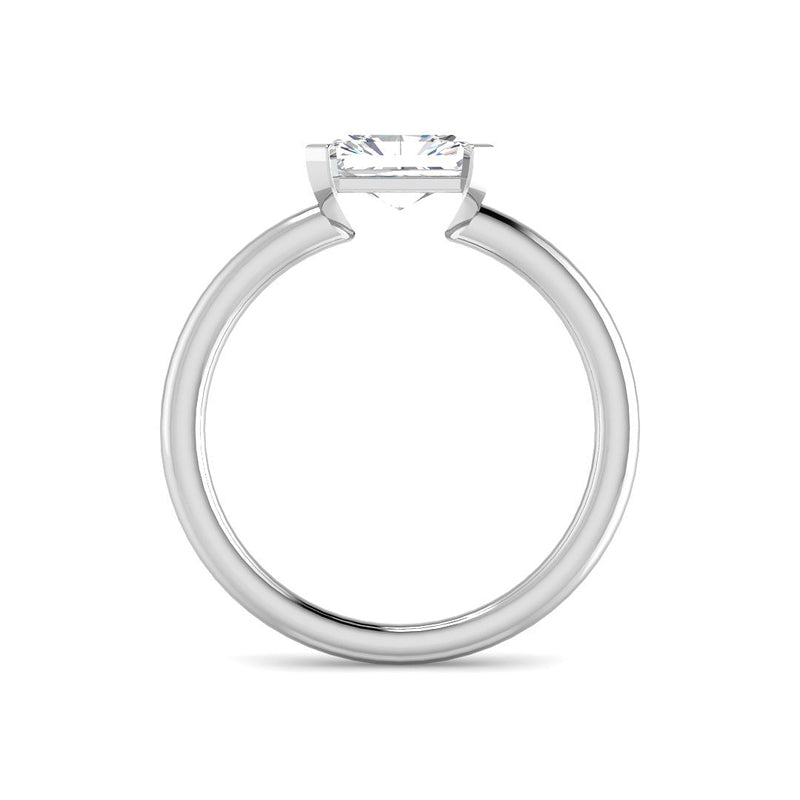 East-West Half Bezel Emerald Cut (White Gold)