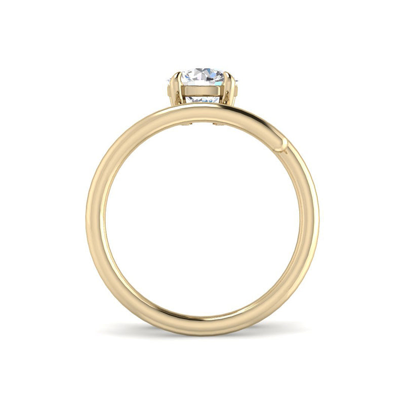 Round Solitaire w. Spiral Band (Yellow Gold)