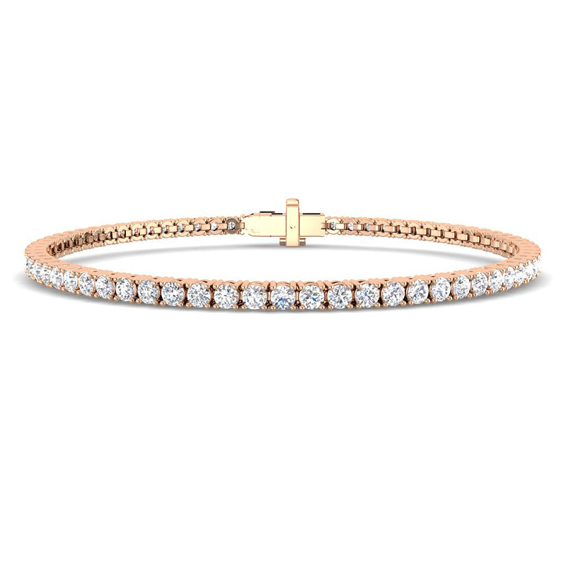 3 ct Tennis Bracelet w. Round Diamonds (Rose Gold)