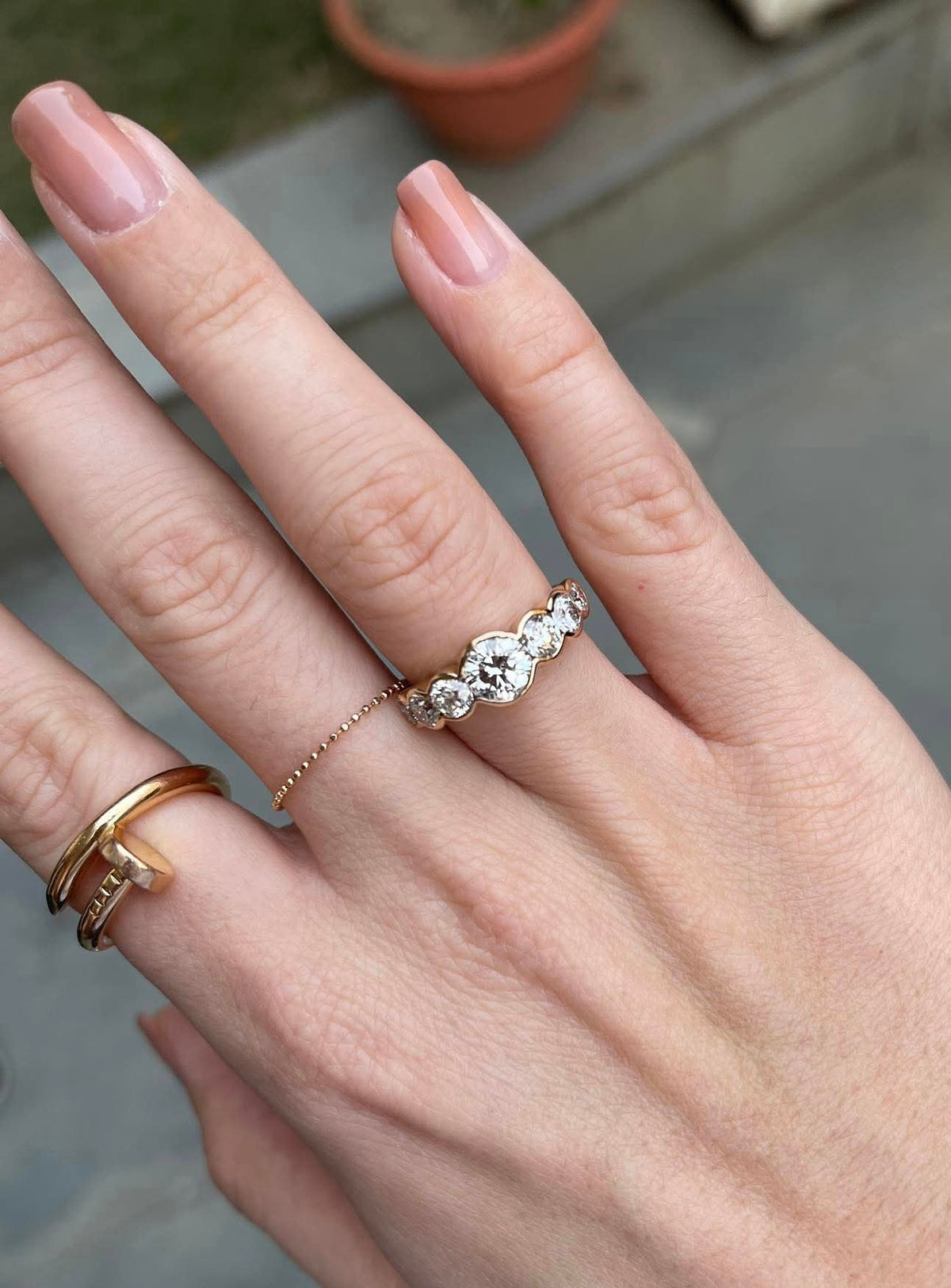 Scallop Bezel Ring