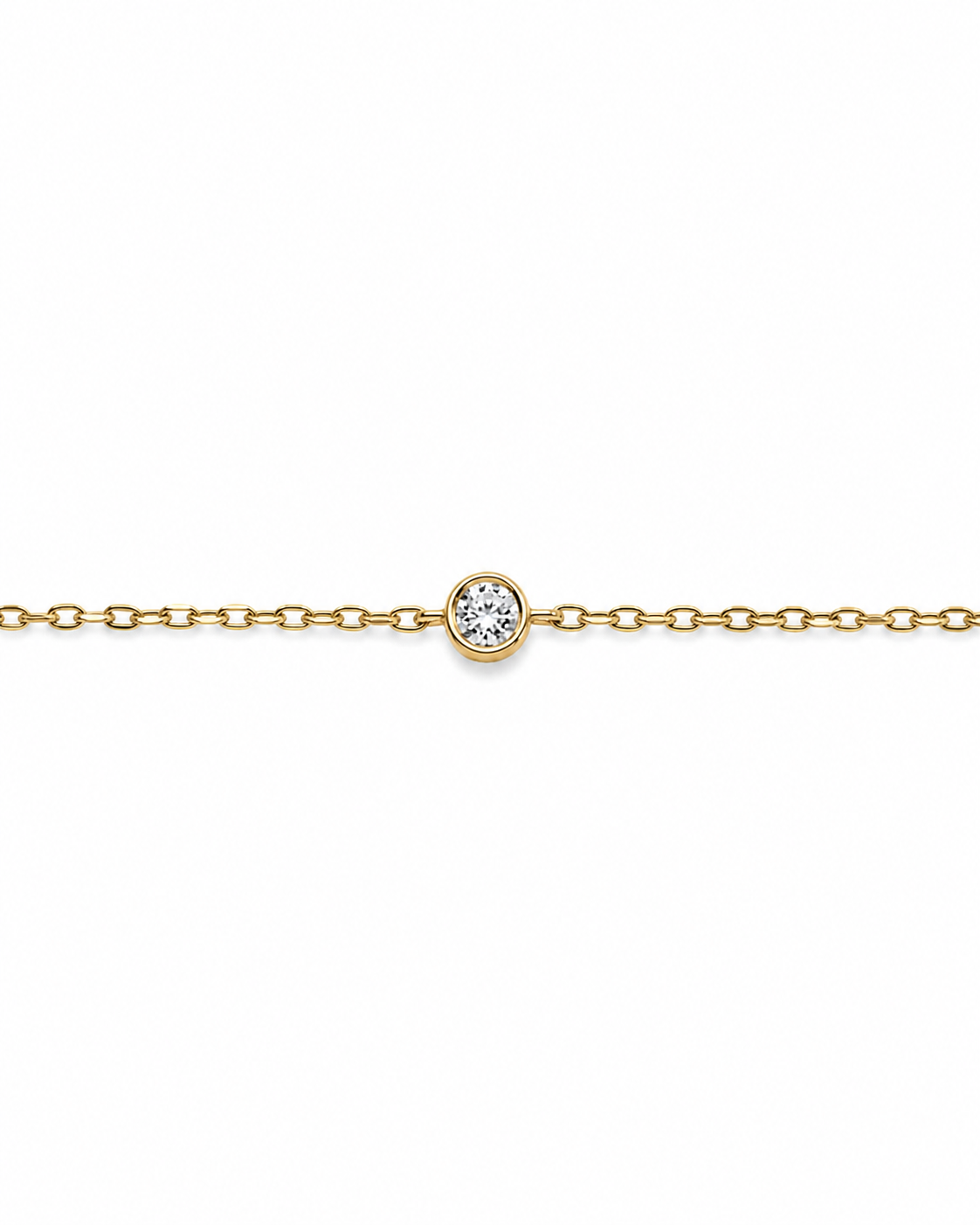 Solitaire Diamond Bezel Chain Bracelet