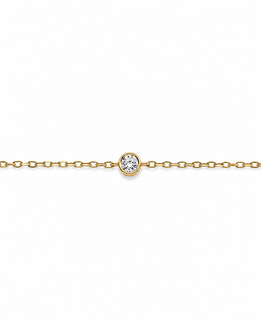 Solitaire Diamond Bezel Chain Bracelet