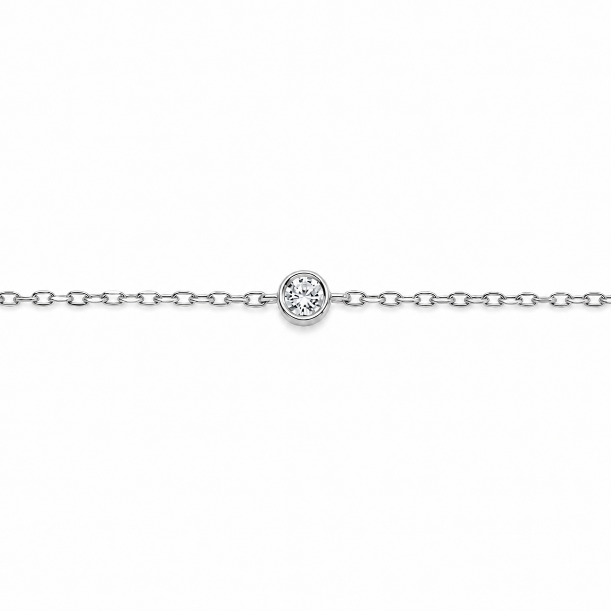 Solitaire Diamond Bezel Chain Bracelet