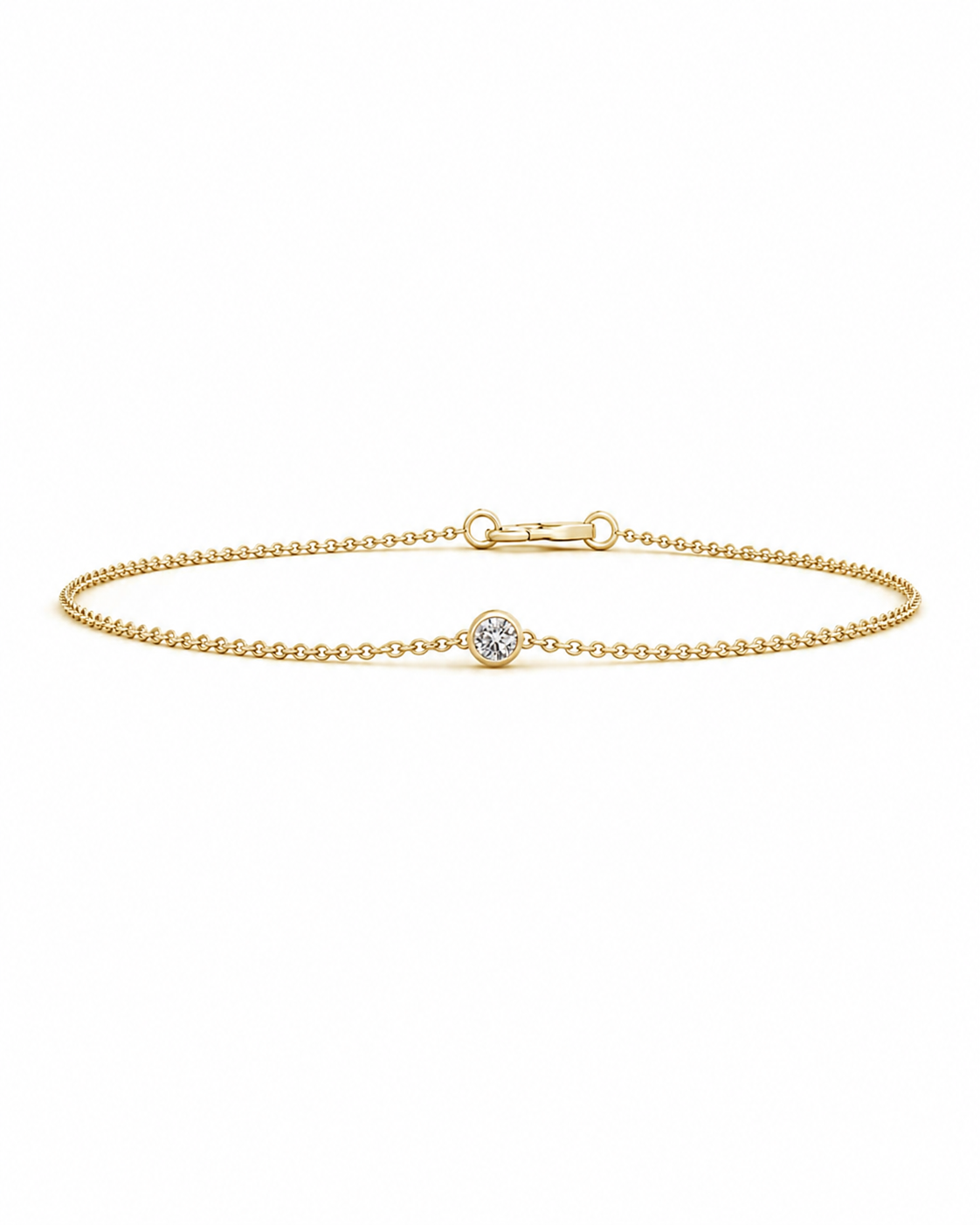 Solitaire Diamond Bezel Chain Bracelet