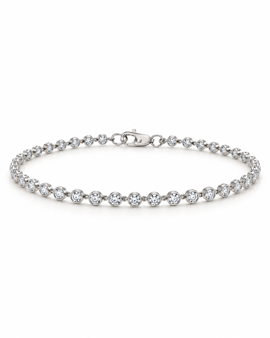 2.40 ct Bezel Set Chain Tennis Bracelet (9k Gold)