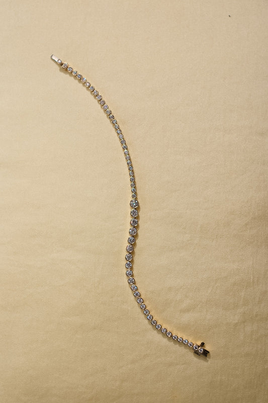 2.5 ct Gradual Bezel Set Tennis Bracelet (Yellow Gold)