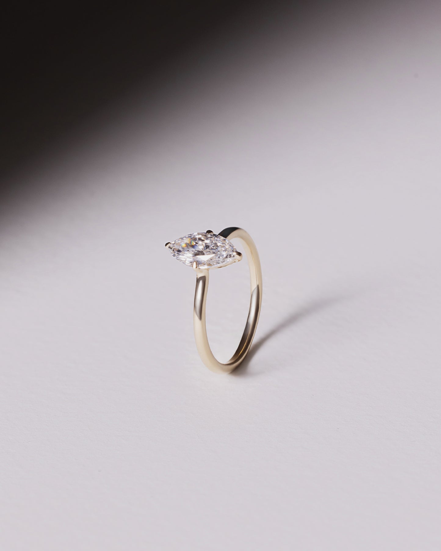 Marquise Solitaire Engagement Ring (White Gold)