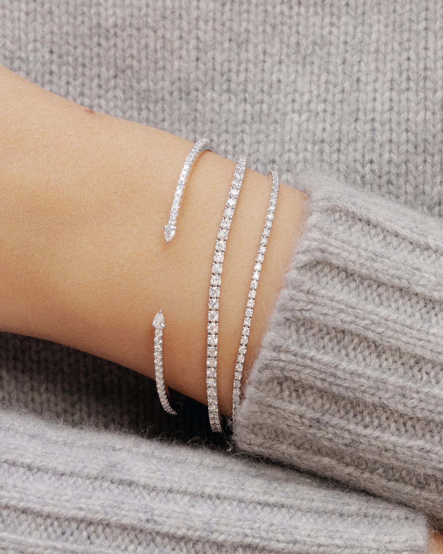 1.36 ct Tennis Bracelet w. Round Diamonds (White Gold)