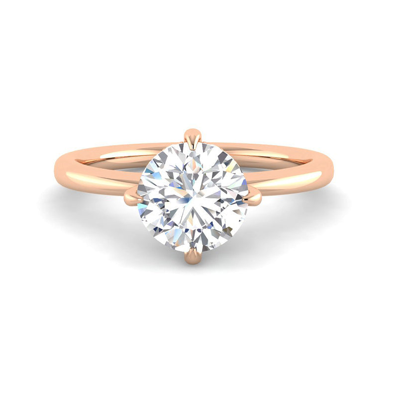 Compass 4-Prong Round Solitaire w. Hidden Halo (Rose Gold)