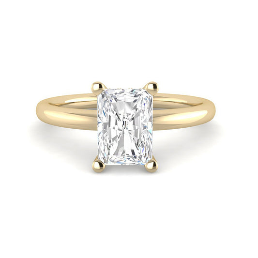 Emerald Cut w. Hidden Halo (Yellow Gold)