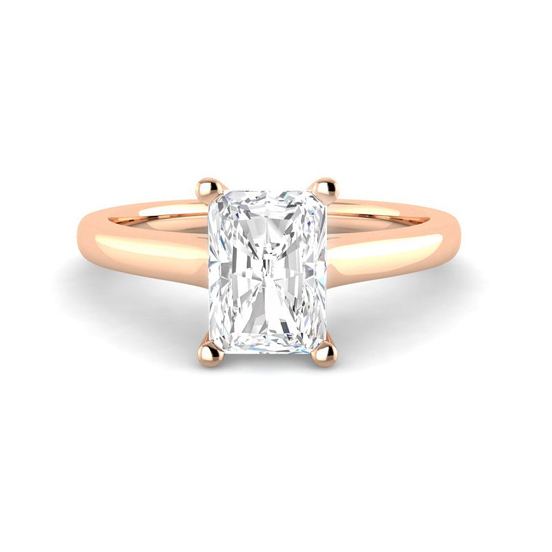 Emerald Cut Cathedral Solitaire (Rose Gold)
