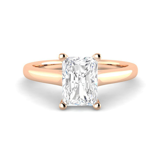 Emerald Cut Cathedral Solitaire (Rose Gold)