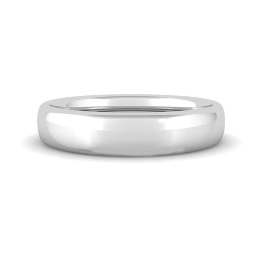 Classic Curved Wedding Band 4mm (White Gold)