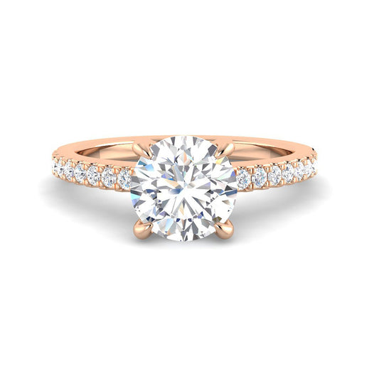 4-Prong Round Solitaire Diamond Band (Rose Gold)