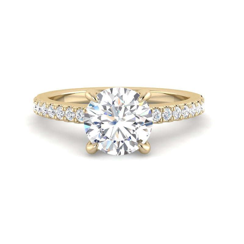 4-Prong Round Solitaire Diamond Band (Yellow Gold)