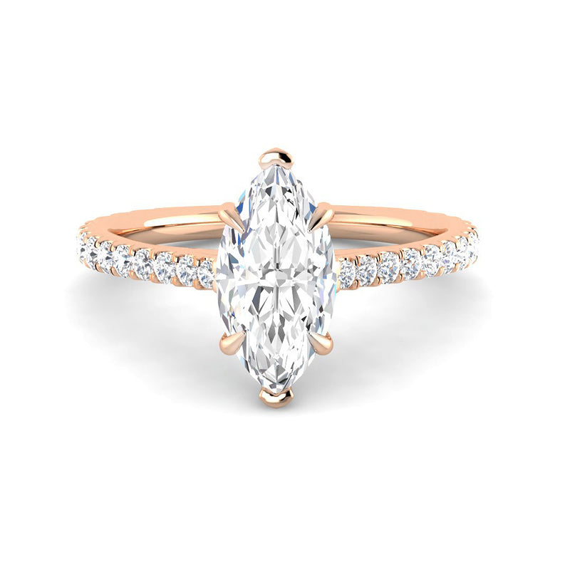 Marquise Solitaire Diamond Band Setting (Rose Gold)