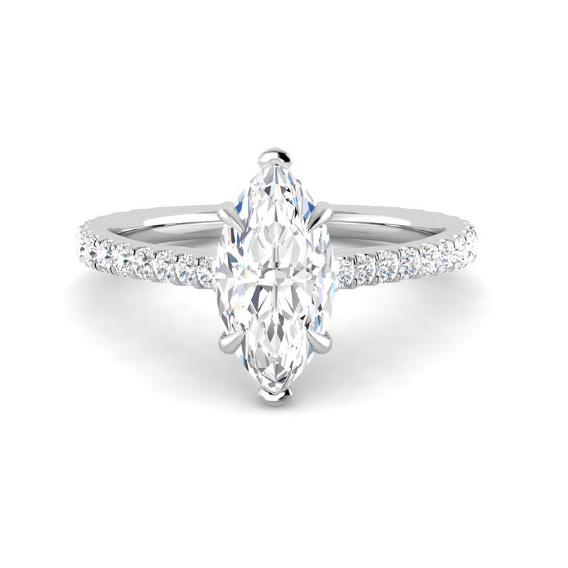 Marquise Solitaire Diamond Band Setting (White Gold)