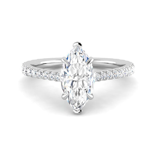 Marquise Solitaire Diamond Band Setting (White Gold)