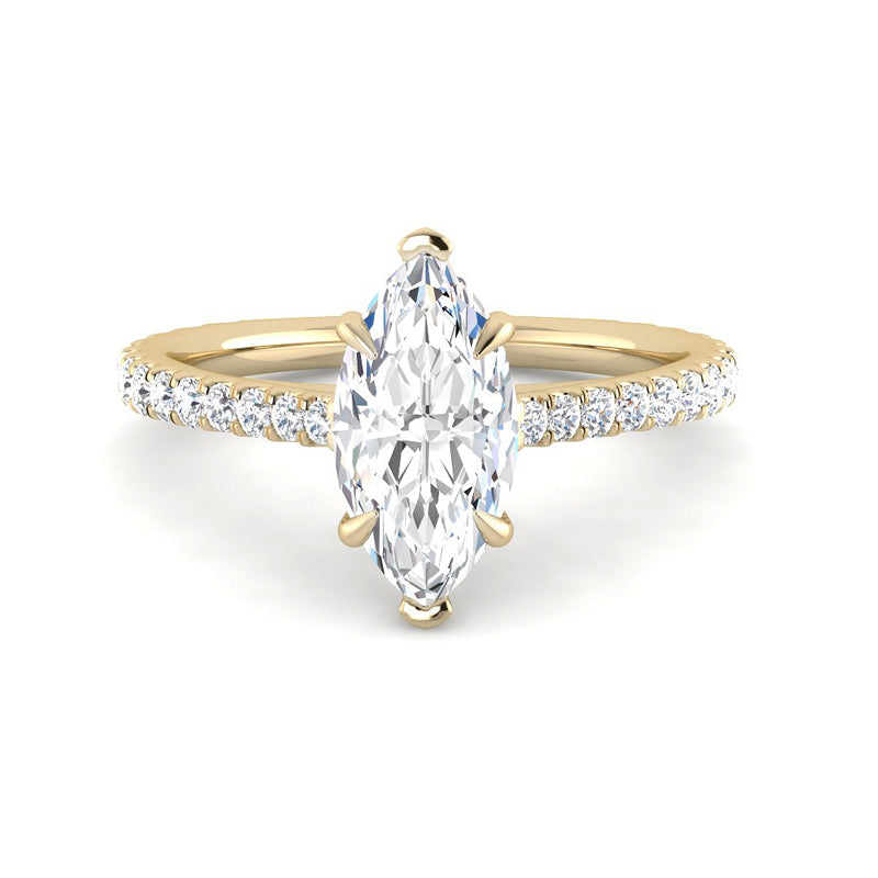 Marquise Solitaire Diamond Band Setting (Yellow Gold)
